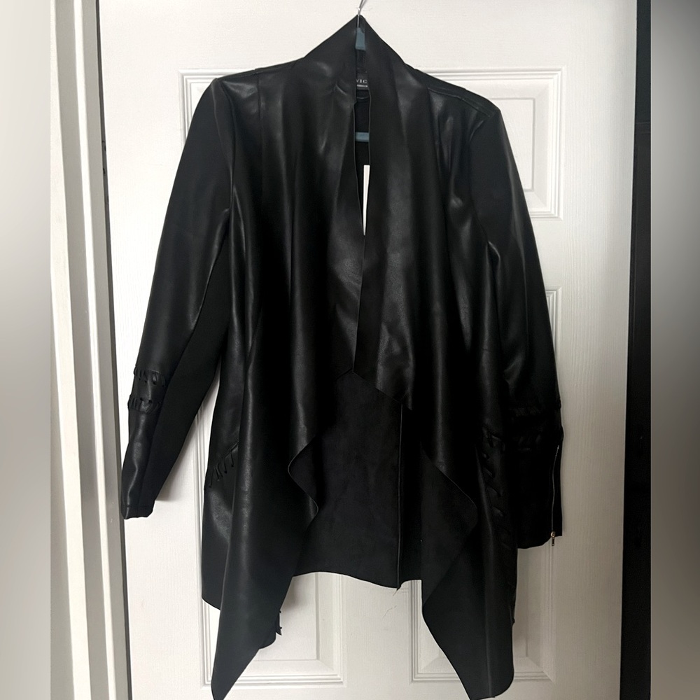 NWT Rare Vici X Fate Open Front Faux Leather jacket, size M